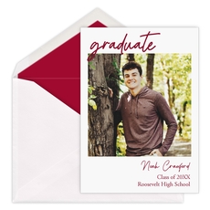 Script Graduate Multiple Photo Graduation Invitations