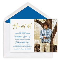 Foil They Did It Photo Graduation Invitations