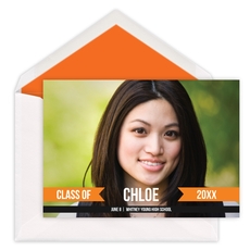 Ribbon Banner Graduation Photo Announcements