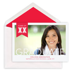 Ribbon Graduation Photo Announcements