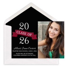 Class of Ribbon Photo Graduation Announcements