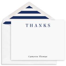 Thanks Flat Correspondence Cards - Raised Ink