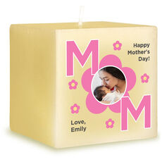Cute Mom Flower Photo 3-Inch Candle