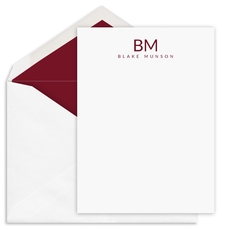 Epic Initials Vertical Flat Cards - Raised Ink