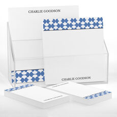 Blue Geometric Waves Notepad Set (4 Pads)