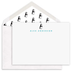 Playful Penguin Flat Note Cards
