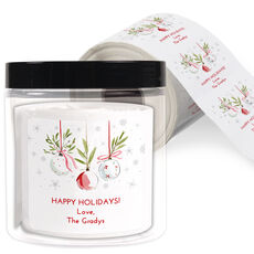 Hanging Ornaments Square Labels in a Jar