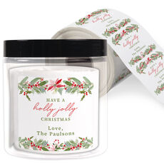 Holly Jolly Square Labels in a Jar