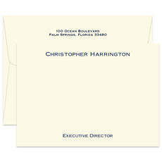 Triple Thick Executive Flat Note Cards - Raised Ink