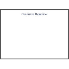 Triple Thick Classic Border Flat Note Cards in Your Color Choice - Raised Ink