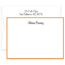 Triple Thick Classic Border Flat Note Cards in Your Color Choice - Raised Ink