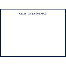 Triple Thick Border Flat Note Cards in Your Color Choice - Raised Ink