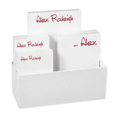 Custom Note Pads With Personalized Acrylic Holder Personalized Memo  Corporate Gift 6 Desk Pads and Holder MEMO PAD SET 2831 
