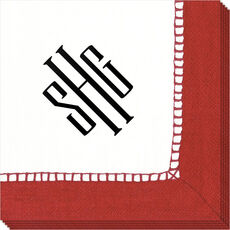Red Border Design Your Own Caspari Napkins