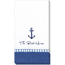 Marine Blue Border Design Your Own Caspari Guest Towels