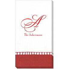 Red Border Design Your Own Caspari Guest Towels