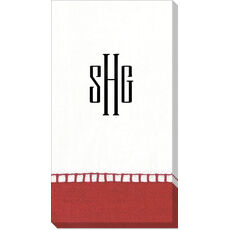 Red Border Design Your Own Caspari Guest Towels