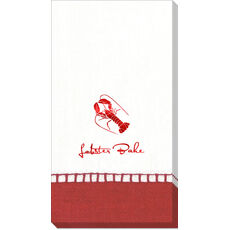 Red Border Design Your Own Caspari Guest Towels