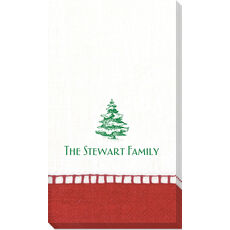 Red Border Design Your Own Caspari Guest Towels