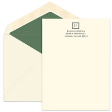 Square Design Letter Sheets (6.25 in. x 9.25 in.) - Raised Ink