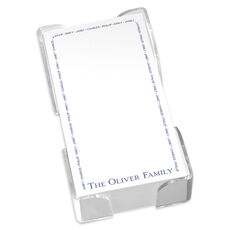 Family Arch List in Small Cap Type with Acrylic Holder
