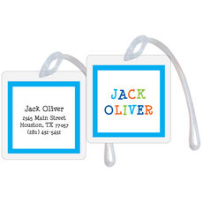 Funky Blue ID Bag Tags