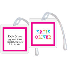 Funky Pink ID Bag Tags