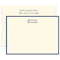 Personalized Note Cards Set, Flat Custom Notecards With Envelopes
