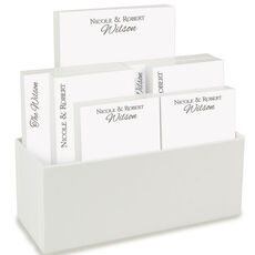 Couples Notepad Set with White Holder