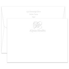 Triple Thick Capital Flat Note Cards - Embossed