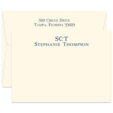 Triple Thick Tuscany Flat Note Cards - Raised Ink