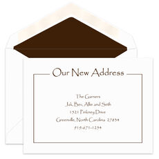 Set of 50 or 20 We've Moved Cards Contemporary 50 Pack Beautiful Quality Blank on Back Optn'l Return Address Labels 50 Personalized New Home Announcements w Envelopes Flat Ivory Cards 