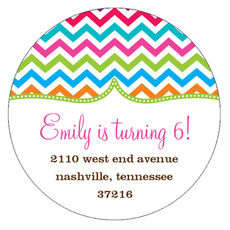 Multi Color Chevron Round Address Labels
