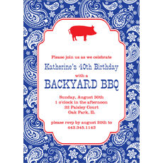 Blue Bandana Invitations