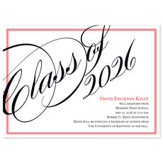 Black and Red Border Graduation Invitations