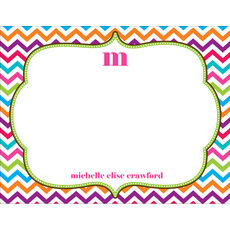 Multi Color Chevron Flat Note Cards
