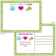 Peace+Love+Camp Flat Postcards