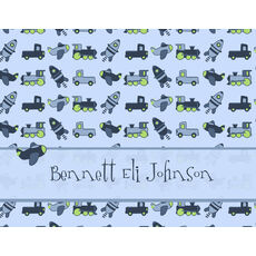 Trains and Planes Folded Note Cards