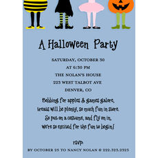 Halloween Costume Party on Blue Invitations