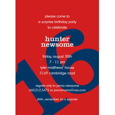 Big Number Birthday Invitations in Your Color Choice