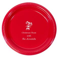 Personalized Candy Cane Plastic Plates