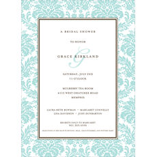 Robin's Egg Damask Framed Border Invitations