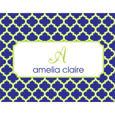 Navy Greek Pattern Folded Note Cards