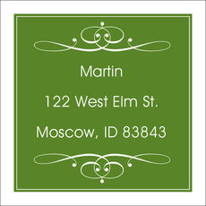 Elegant Green Square Address Labels