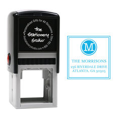 Circle Initial with Address Self-Inking Stamp