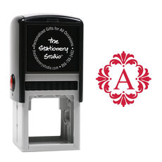 Damask Framed Initial Self-Inking Stamp