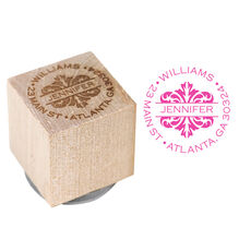 Toile Address Wood Block Rubber Stamp