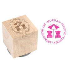 Beach Address Wood Block Stamp