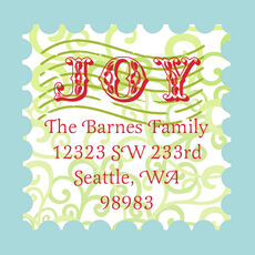 Joy Stamp Square Address Labels