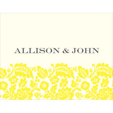Vintage Yellow Floral Folded Note Cards